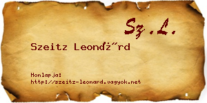 Szeitz Leonárd névjegykártya