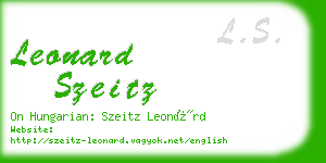 leonard szeitz business card